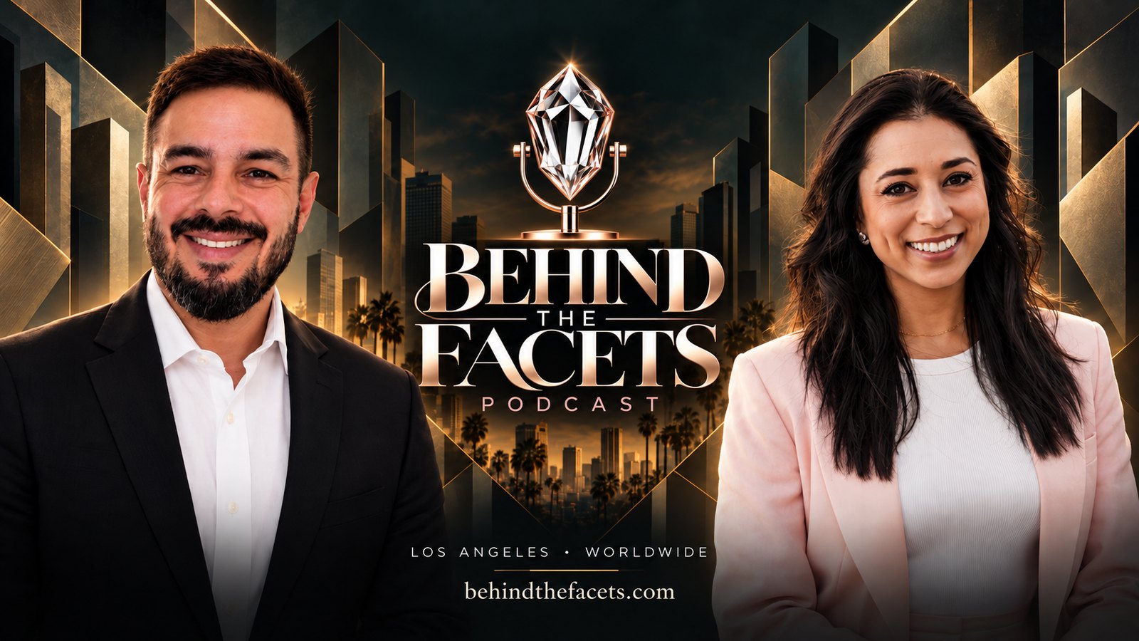 Behind The Facets podcast cover with Rafael Ferreira and Tanya Parikh