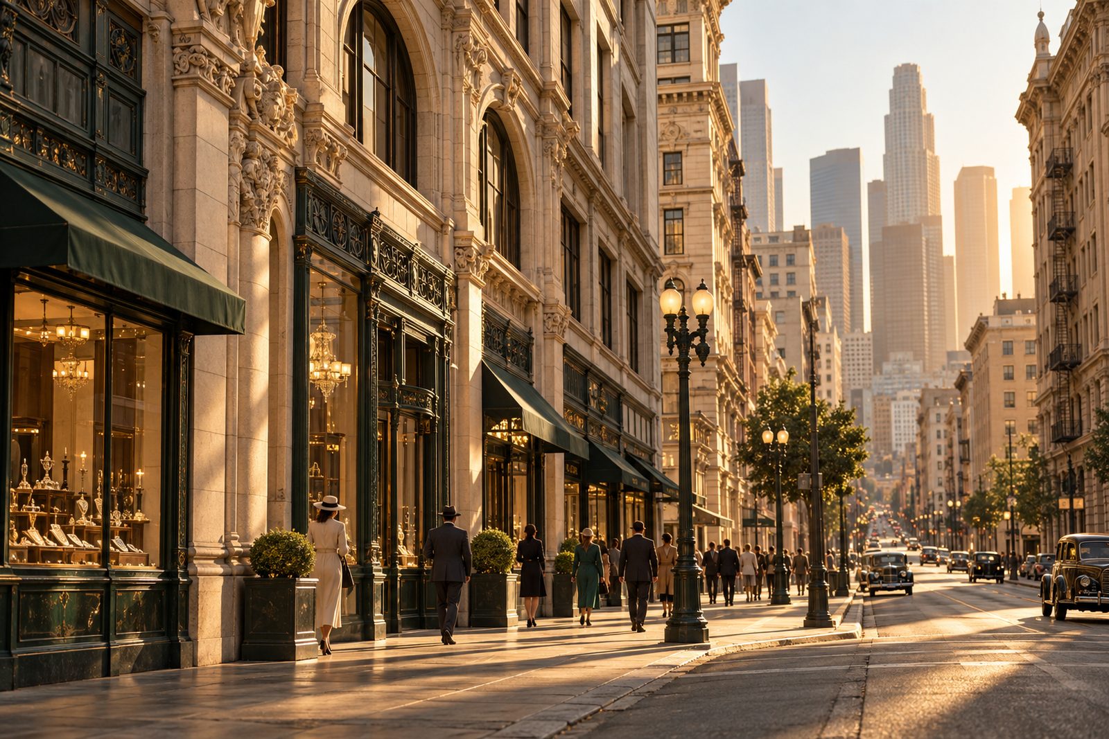 Artistic interpretation of the architectural character of downtown Los Angeles